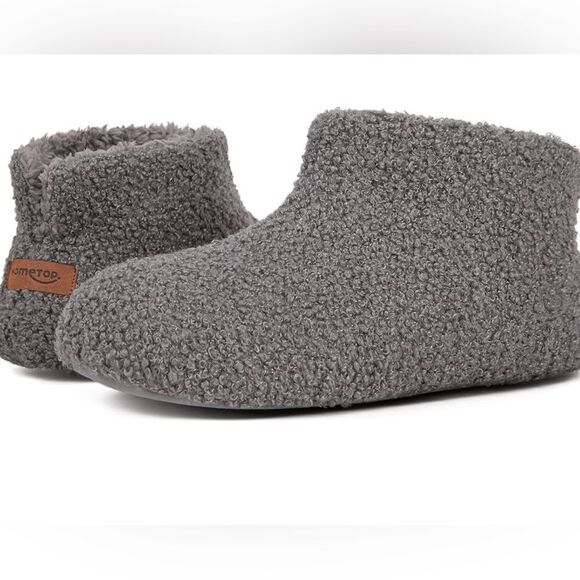 HomeTop Size 10 one piece curly fur memory foam indoor bootie slipper - Picture 10 of 15